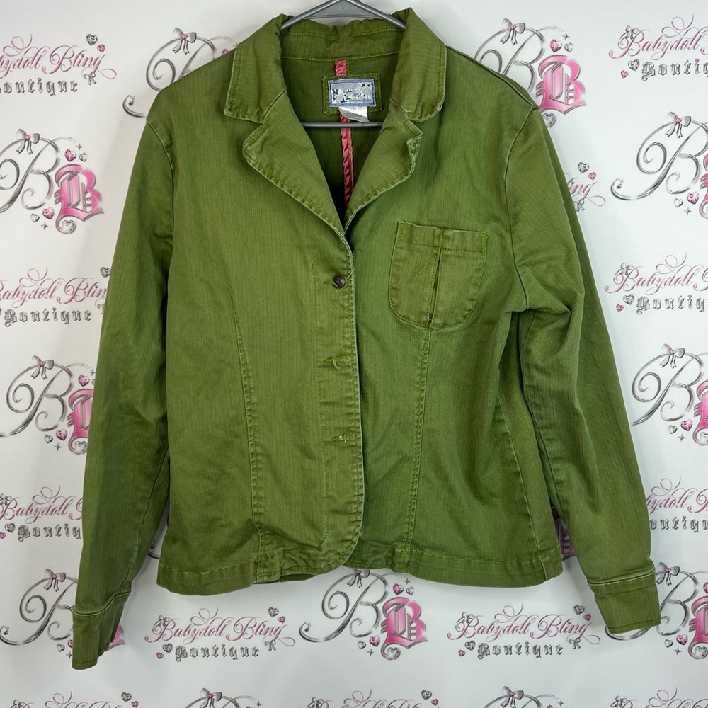 Cornell tradine jacket button up coat Olive Green Women's Blazer